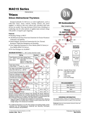 MAC15-10G datasheet  